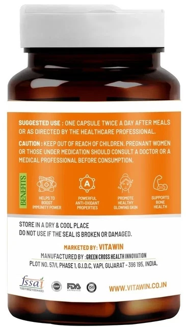 VITAWIN VITAMIN SUPPLEMENTS Vitamin C For Immunity - 60 Capsule £18.62 ...