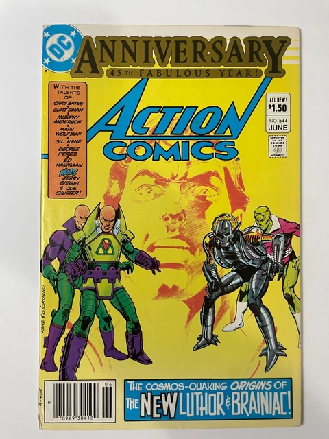 Action Comics #544 VG/F 1983 1ST APP. OF METALLIC BRAINIAC AND LEX LUTHOR GREEN