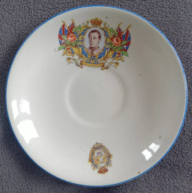 King Edward VIII Coronation Saucer 12th May 1937. Good condition. One small chip