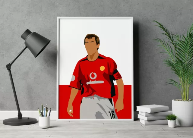 Roy Keane Print Minimalist Art Photo Poster Manchester United Football