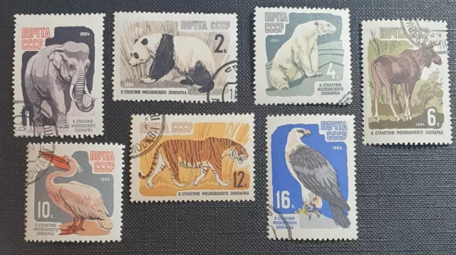 1964 Soviet Union "Moscow Zoo Centenary" Complete Set Sg3000-3006 Used