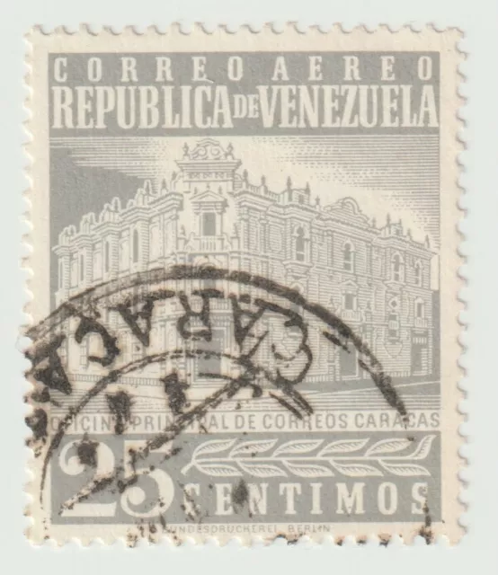 1958 Venezuela - Airmail - Caracas Central Post Office - 25 C Stamp