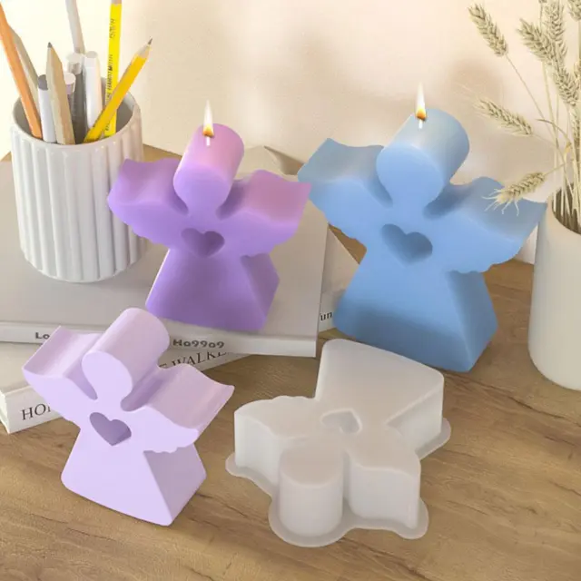 3D Love Angel Candle Silicone Mold Angel Shape Scented A0Z7 Soap DIY E6T9 H6G3