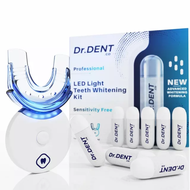 Dr Dent Professional Teeth Whitening Kit LED Light 8 x Pods - New. Limited Stock