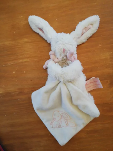 Doudou Et Compagnie Mon Tout Petit Lapin Blanc Rose Mouchoir