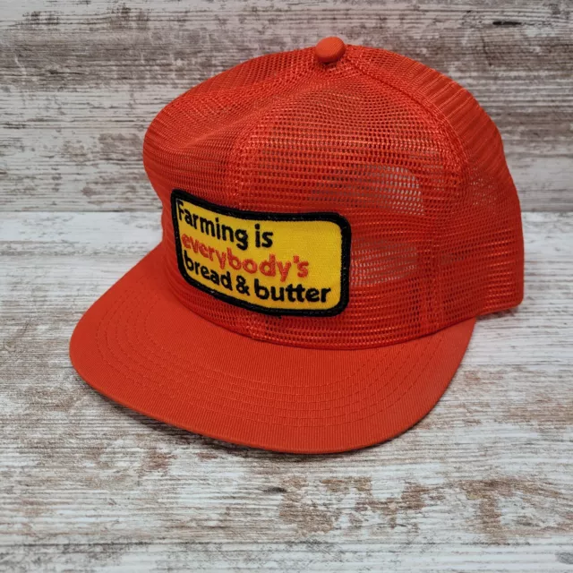 VTG K-brand Farming Patch Snapback Trucker Hat Full Mesh Cap Orange