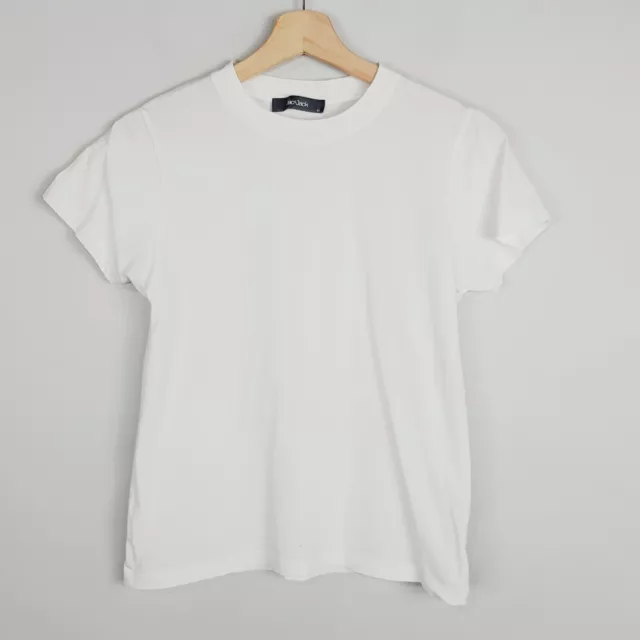 JAC + JACK Womens Size XS or 8 White Short Sleeve Tee T-shirt Top DEFECT