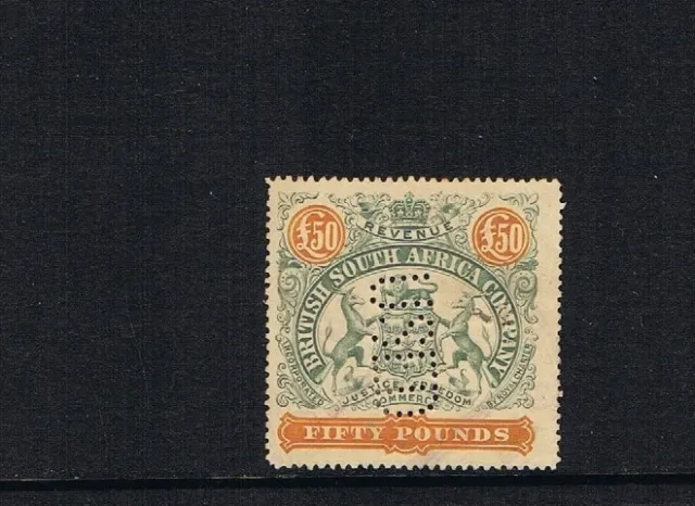 rhodesia 1897 £50 revenue used