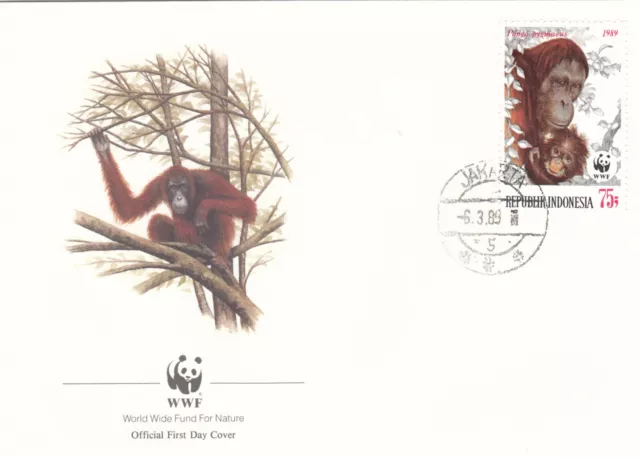 (110886) Orangutan WWF Indonesia FDC 1989