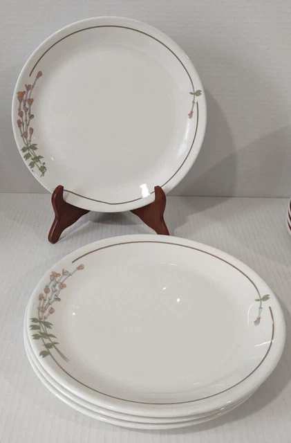 Deep Meadow Syracuse China Syralite 4 Dinner Plates  9.75" Pink Purple Grey