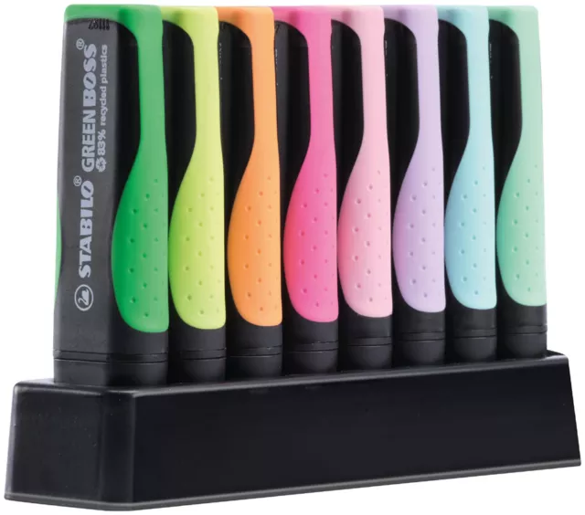 STABILO Textmarker GREEN BOSS Pastel 8er Tischset