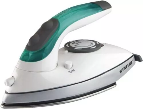 Travel Iron - Dual Voltage, 1100W, White/Green, Compact, Steam