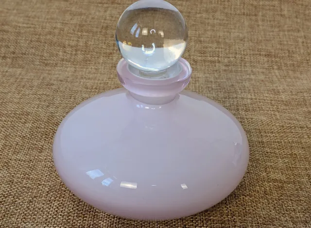 Vintage Pink Opaline Art Glass Perfume Scent Dressing Table Bottle 4in High