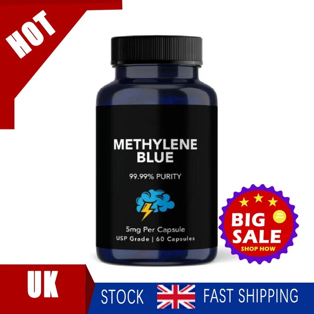 60 CAPSULES METHYLENE Blue Capsules 5mg - USP Grade, 99.99% Purity* EUR ...