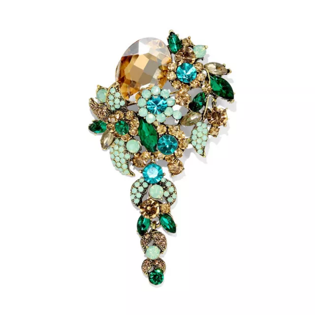 Vintage Crystal Lapel Collar Pin Corsage Brooch Women Jewelry Pearl Girl Gift