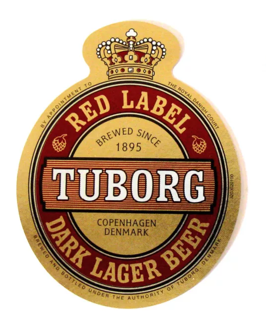 Tuborg Breweries Ltd  RED LABEL- DARK LAGER BEER label DENMARK  Var. #1a