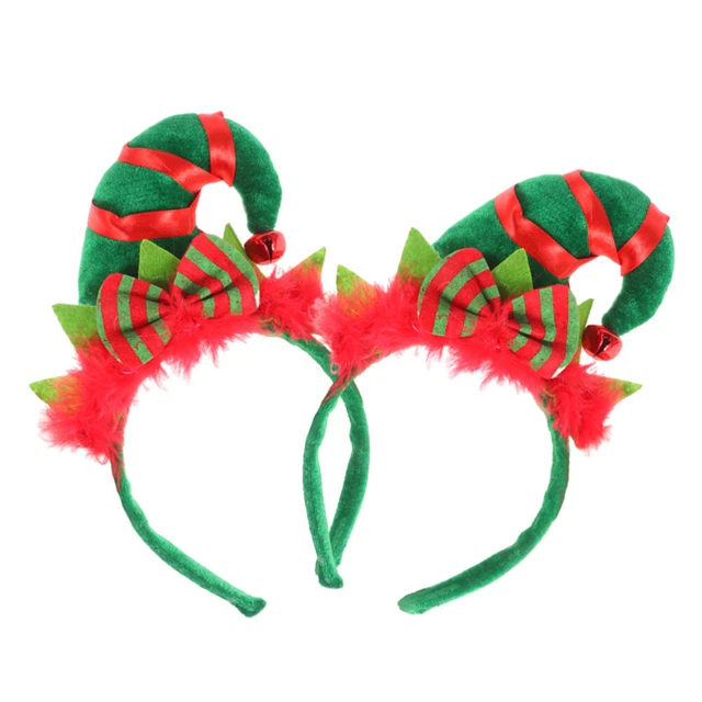2Pcs Elf Coiffe De noël Bandeau De noël Elf Accessoires De noël Chapeaux