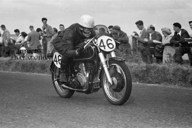 AJS 7R 350cc works racer Derek Farrant 1953 Ulster Grand Prix motorcycle racing