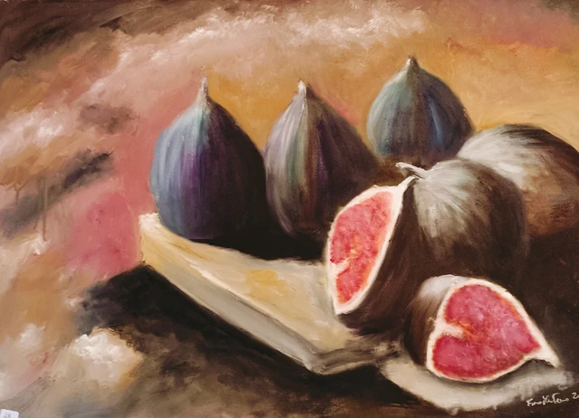 dipinto olio su tela natura morta