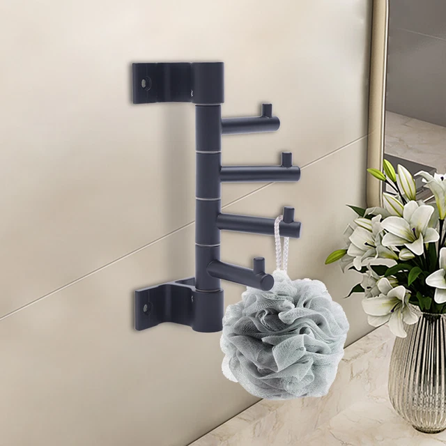 Metal 4 Arm  Wall Mounted Rotating Coat Hooks Heavy Duty Clothes Hook Towel Rack