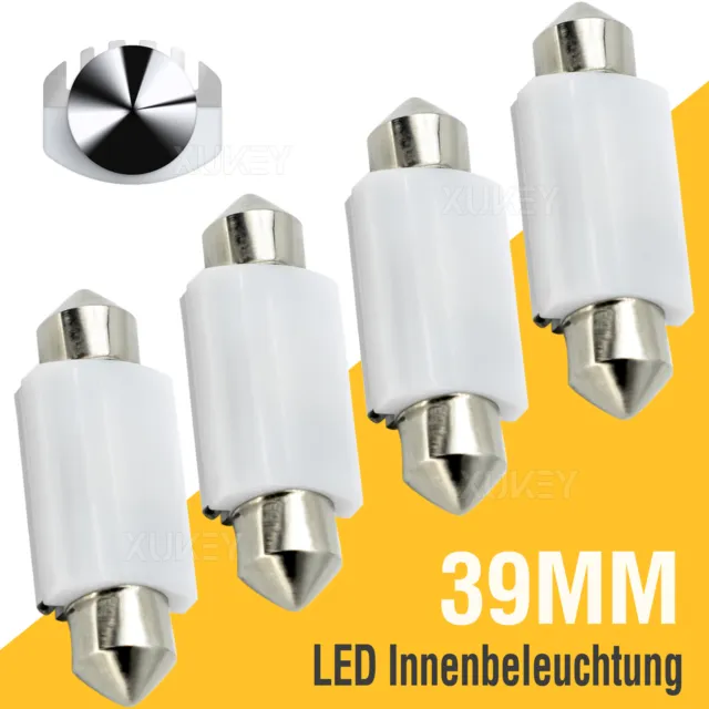 X4 Hochleistungs helle LED 12V COB SMD Soffitte Weiß Innenraum Beleuchtung 39mm