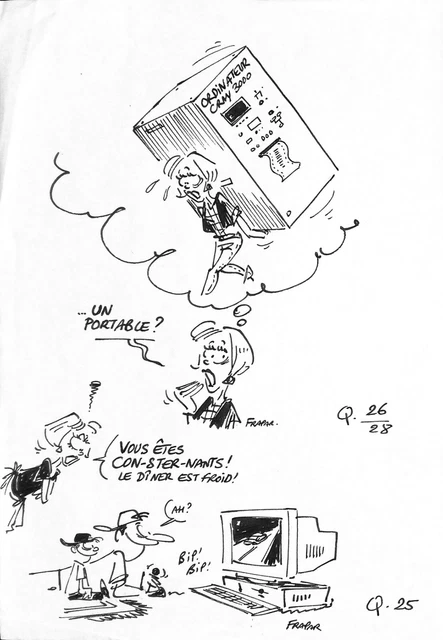 HUMOUR - PRESSE] Guy VALLS : Femme de ménage : Grève, DESSIN Original