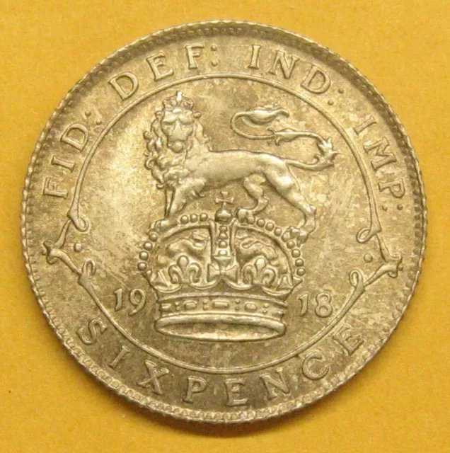 1918 Silver 6 Pence Great Britain Take a Look