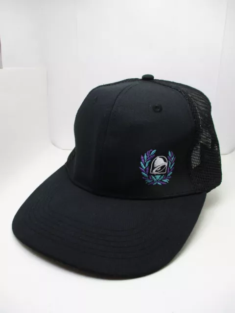 TACO BELL Black Cap / Hat LOGO Employee Mesh Adjustable Fire Signature Authentic