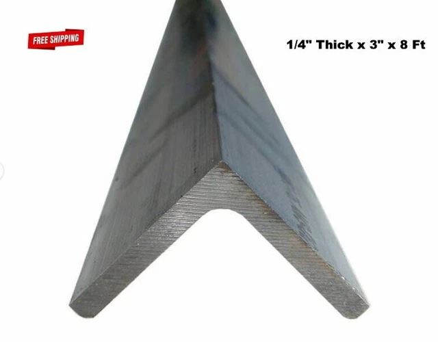 Aluminum Angle 1/4" Thick x 3" x 8 Ft Length Unpolished Alloy 6061 90° Stock