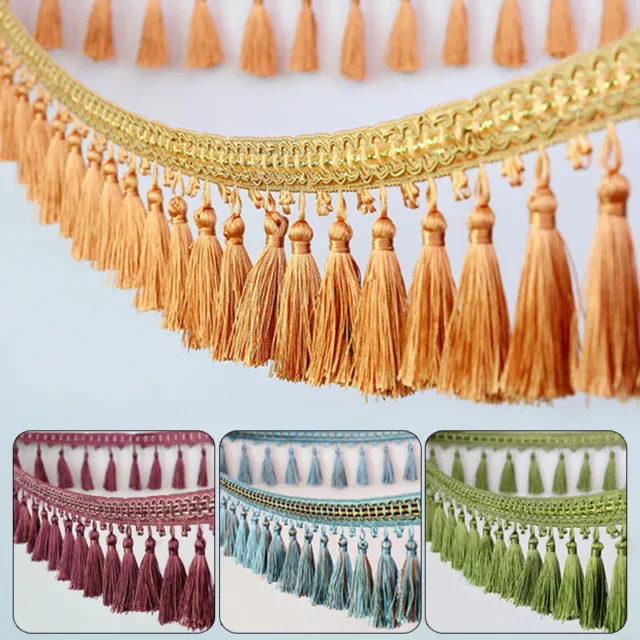 1M Curtain Sewing Tassel Fringe Trim Braided Lace Accessory Upholstery DIY Decor