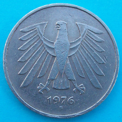 Pièce De Monnaie 5 Deutsche Mark 1976 F  Allemagne