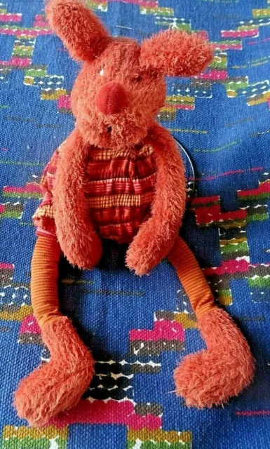 Hb/ Doudou Peluche Moulin Roty La Bande A Polo Chien Rouge Orange Gege 38 Cm Tbe