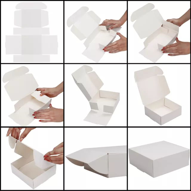 Kurtzy 10 Stk Karton Geschenkboxen Weiß – Schachteln 12 x 12 x 5cm 3