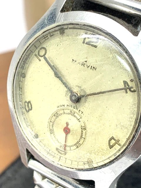 Montre Marvin Swiss Made 38mm - Mécanique à Remontage Manuel - Acier - Occasion Homme
