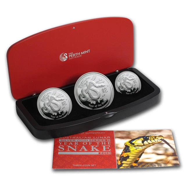 2013 Australia 3-Coin Silver Year of the Snake Proof Set - SKU #71332