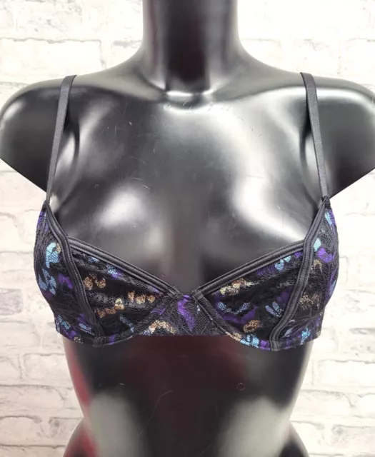 NEW SAVAGE X FENTY Black/Blue Butterfly Wing Underwired Tulip Cup Bra 32B  CG G23 £7.99 - PicClick UK