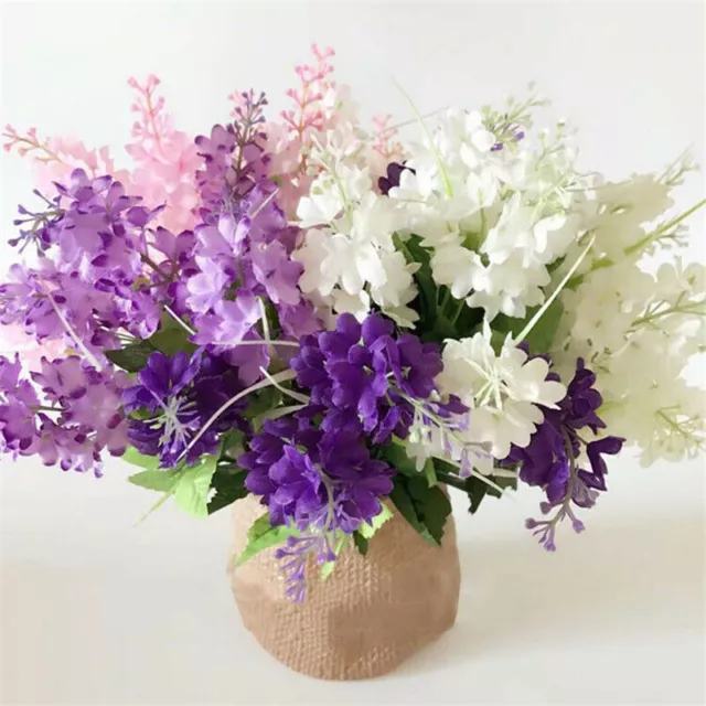 5 Artificial Heads Hyacinth Fake Silk Flowers Bouquet Wedding Home Party Decor