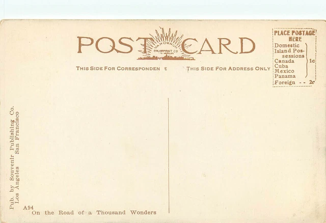 c1910 Postcard Los Angeles CA Southern Pacific RR Depot Road of Thousand Wonders 2