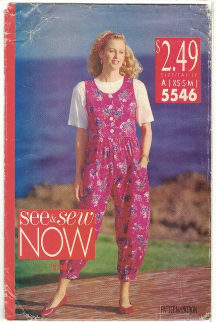 Butterick See & Sew 5546 Misses Loose Fitting Jumpsuit Romper Pattern Uncut