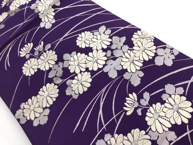 37814# Japanese Kimono / Vintage Unused Nagoya Obi / Woven Kiku