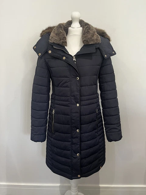 JOULES WOMENS CHERINGTON Navy Blue Midline Padded Quilted Warm Coat Size 14 49.99 PicClick UK