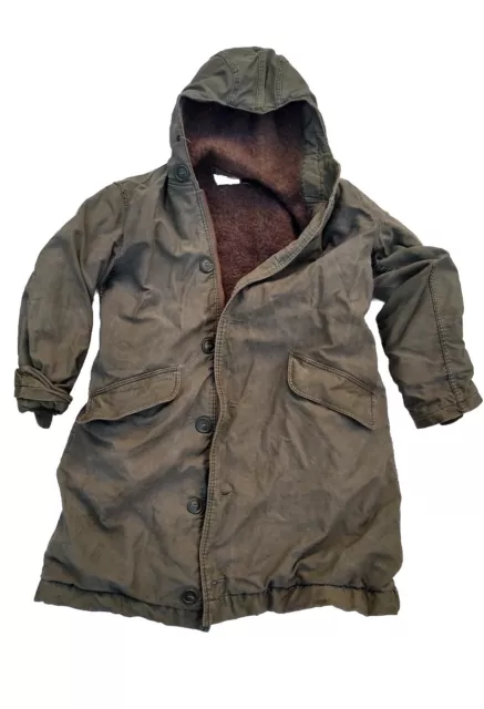 VINTAGE PARKA USN Navy Deck Coat Jacket Hooded Alpaca $149.99 - PicClick