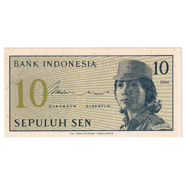 [#333320] Banknote, Indonesia, 10 Sen, 1964, KM:92a, UNC(65-70)