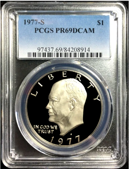 1977-S  Proof Ike Dollar, Graded PF69DCAM by PCGS - WINTER SALE!