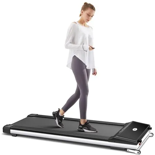 Walking Pad w Upgraded Brushless Motor SPAX App Under Desk Treadmill (Black)