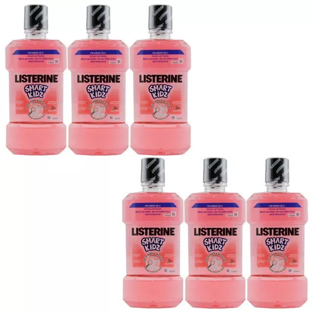 Enjuague Listerine SMART KIDZ 6 x 500 ml con sabor a bayas a partir de 6 años niños