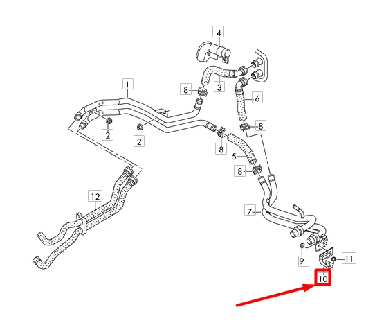 Tuyau échappement Bas Audi V8 D11 Typ44 - Référence 077103221B - Occasion