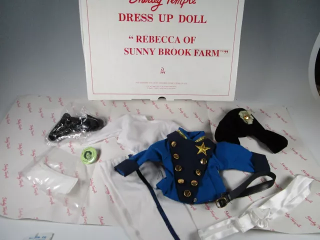 Shirley Temple REBECCA OF SUNNY BROOK  Danbury Mint Dress  Doll Outfit Box, Pin