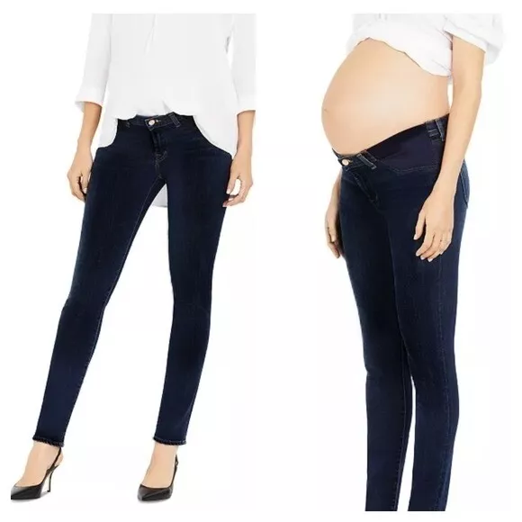 J.Brand  Mama J Maternity Dark Wash Side Panel Skinny Jeans Size 25
