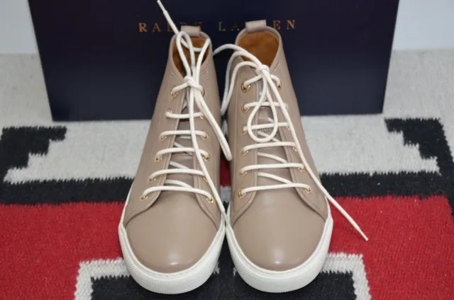 Ralph Lauren Collection Purple Label Silvana Leather Sneaker Ankle Boots